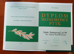 Dyplom Honorowy PTTK  Łódź-Polesie